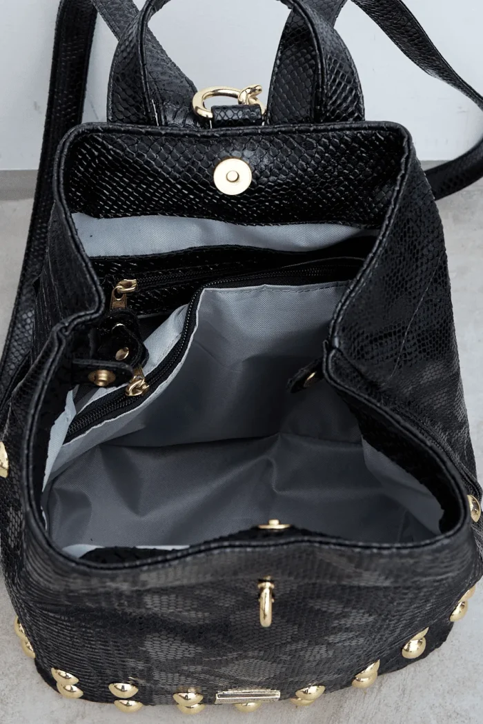 Black N' Metal Croco Backpack Γυναικείο Μαύρη - Image 5