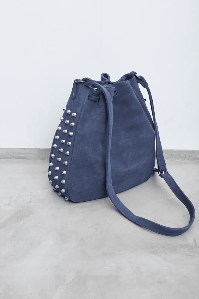 Bling Suede Pouch Bag Μπλέ - Image 4