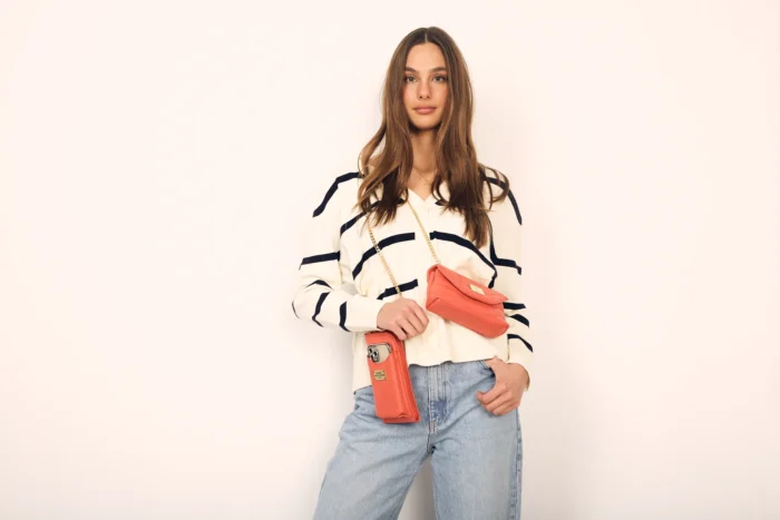 Chain Wallet Phone Bag Κοραλί - Image 5