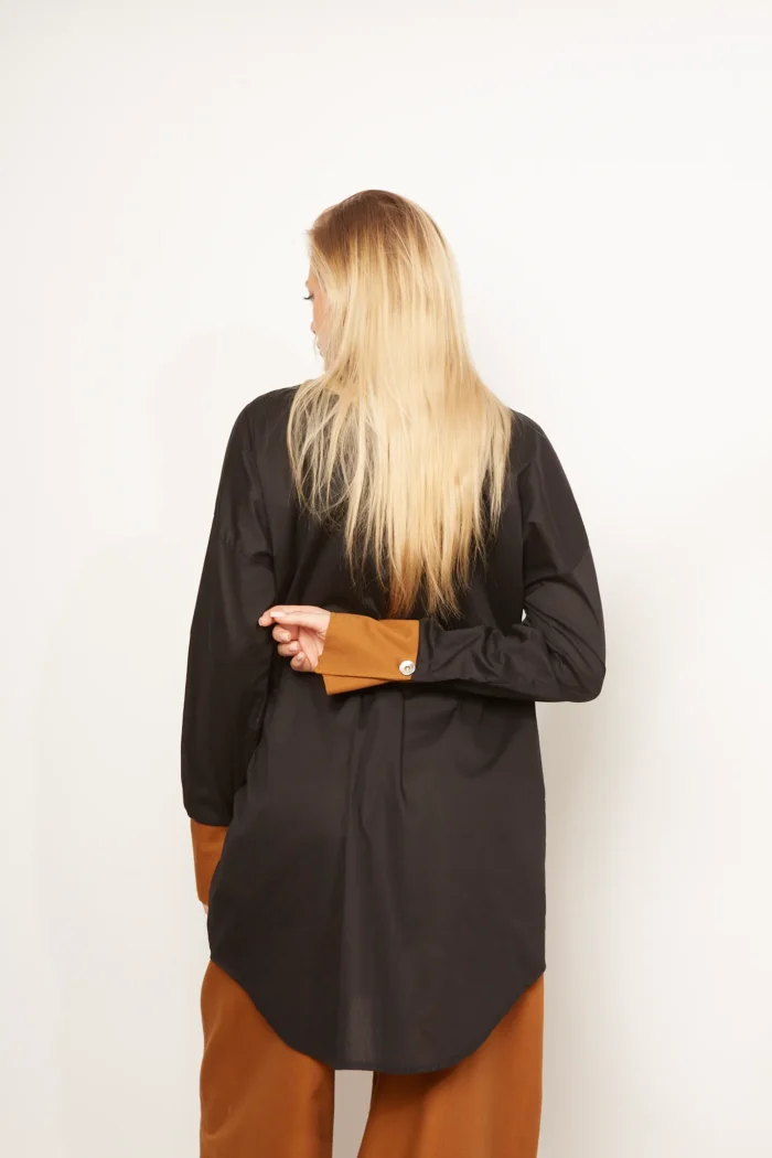 Amanda Patched Shirt Apparel  Terracotta Black - Image 4