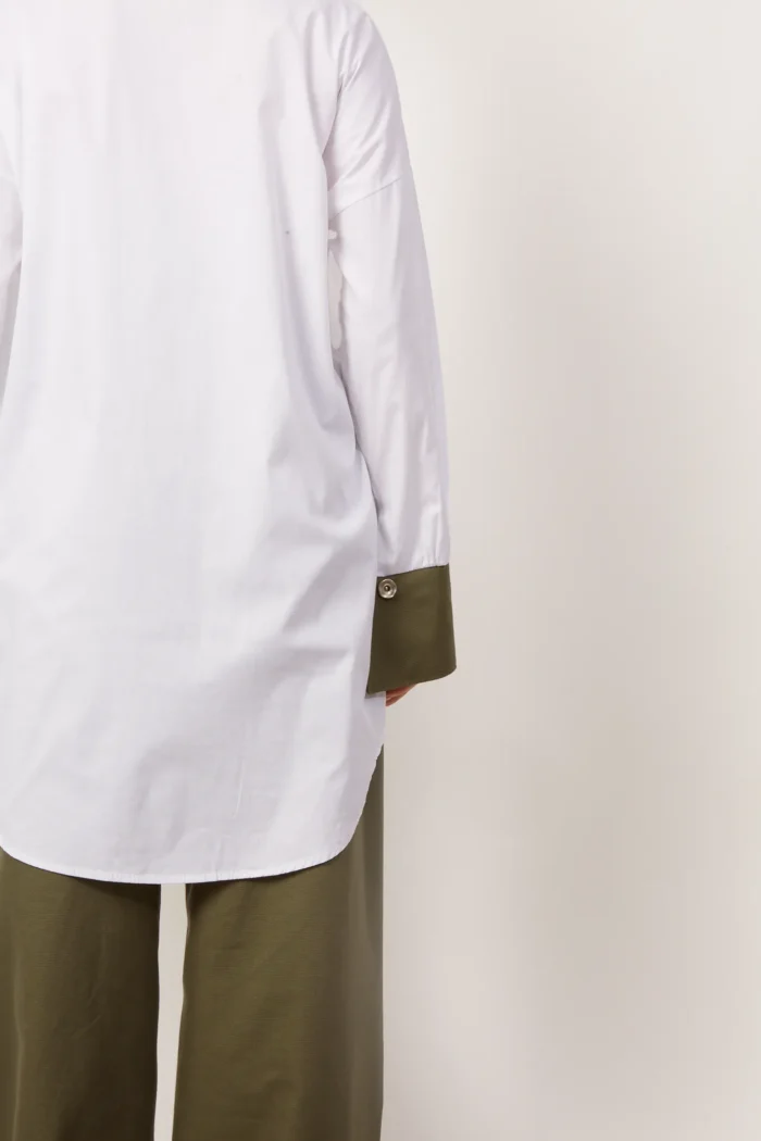 Amanda Patched Shirt Apparel  Khaki White - Image 2