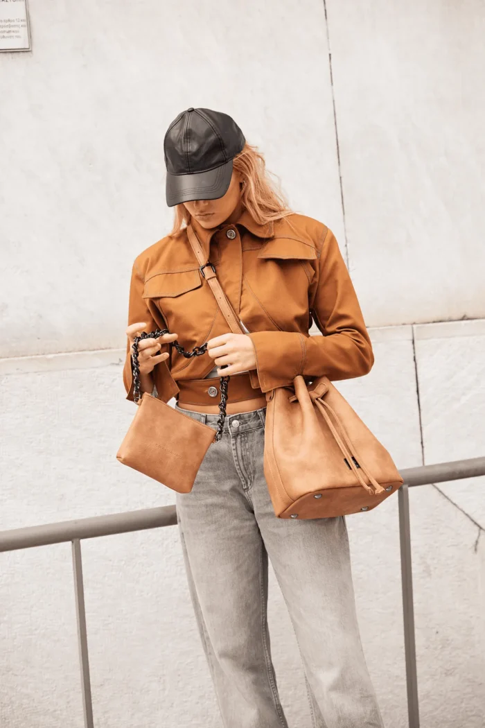 Retro Chain Pouch Bag Κονιάκ - Image 2