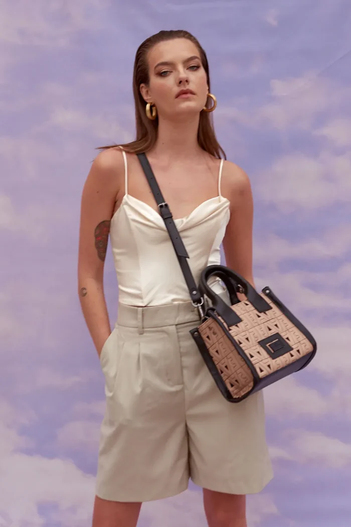 Mini Ea Tote & Shopper Bag Μπέζ - Image 5