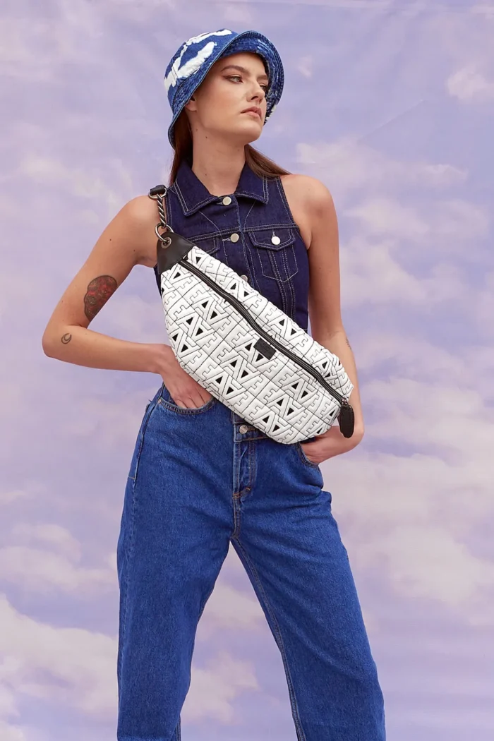 Body Bag Logo Τσάντα Χιαστι Λευκο - Image 4