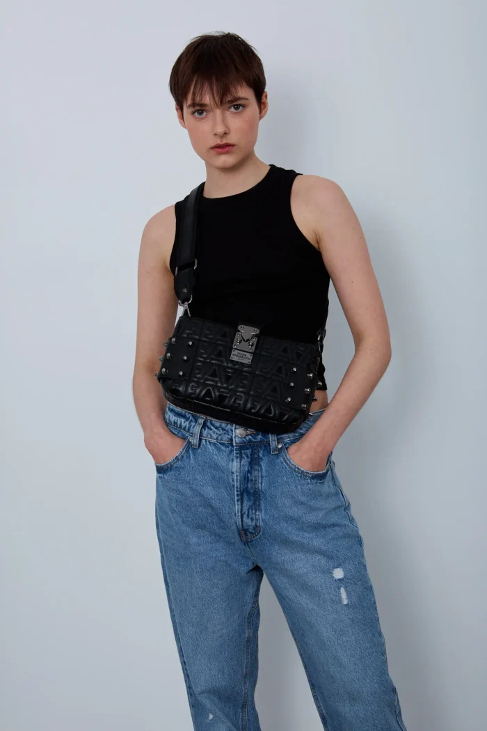 City Lady Logo Clutch Bags Μαυρη - Image 4