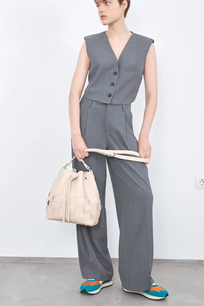 Straw Pouch Bag Μπεζ - Image 5