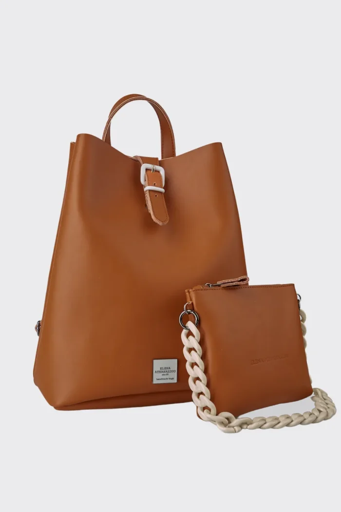White Chain Backpack Γυναικείο Κονιακ - Image 2