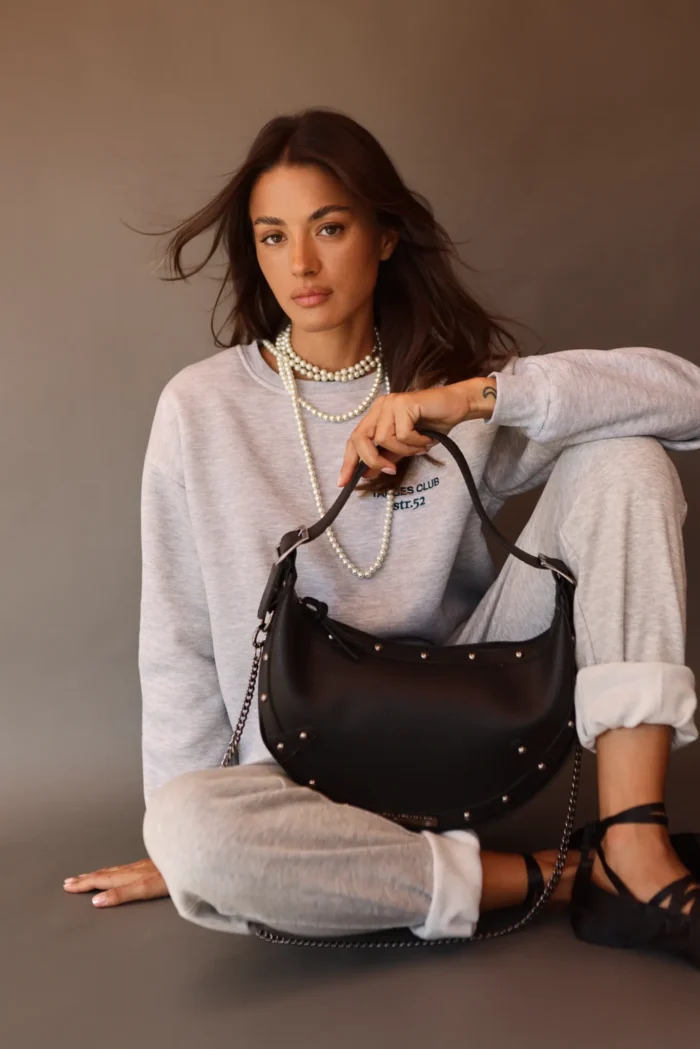 Hype Vegan Baguette Bag Μαυρη - Image 6