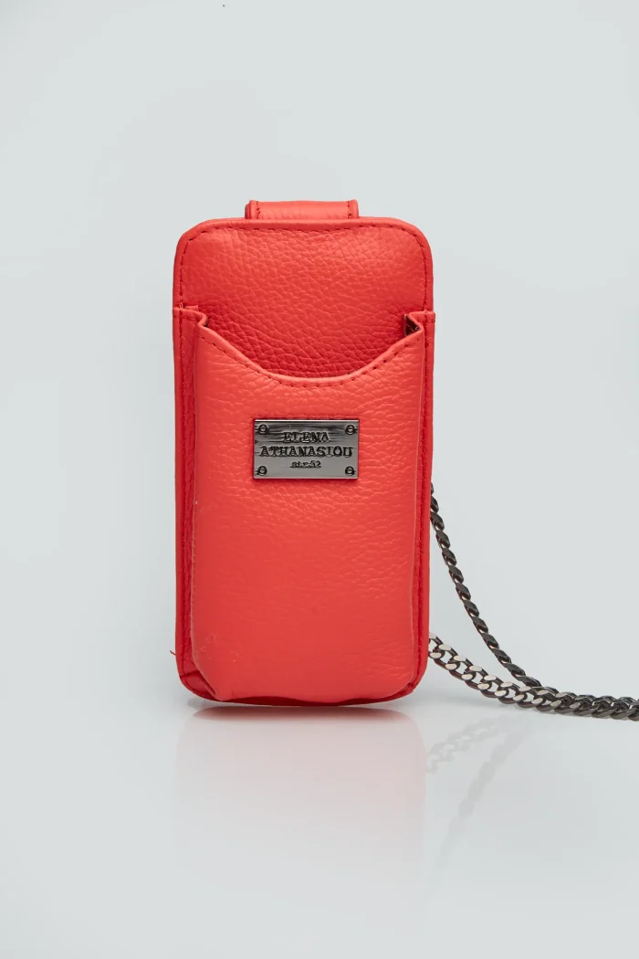 Chain Phone Bag Κοραλί - Image 4