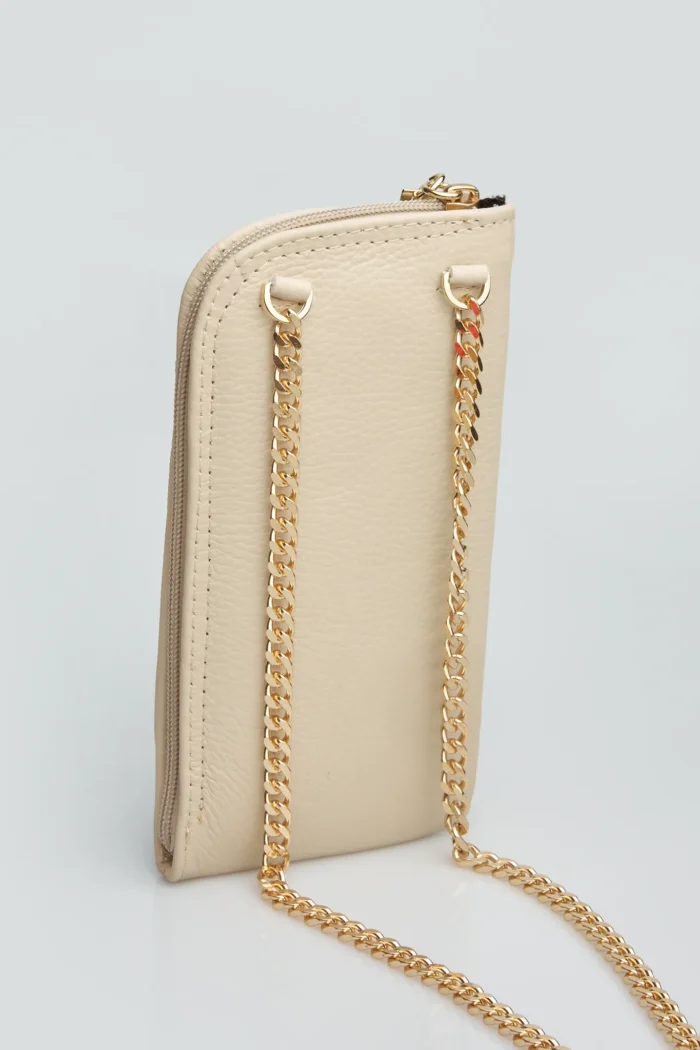 Chain Wallet Phone Bag Μπεζ - Image 5