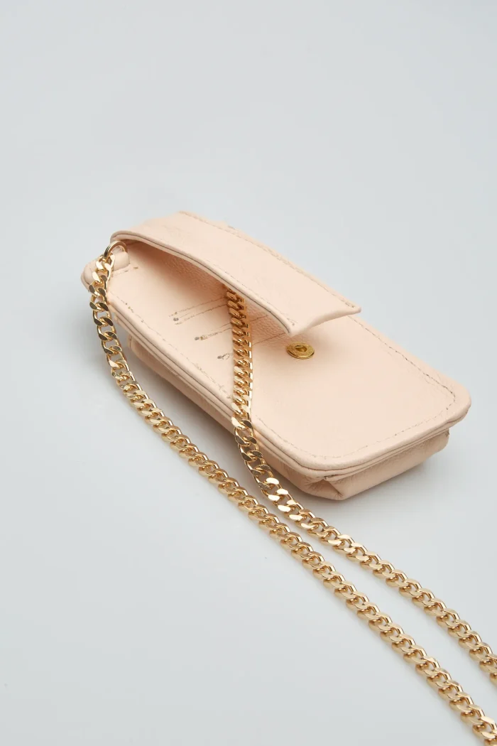 Chain Case Phone Bag Μπέζ - Image 5