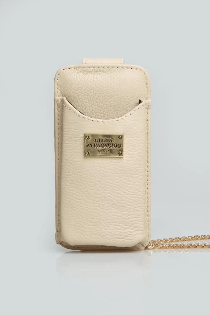 Chain Phone Bag Μπεζ - Image 3