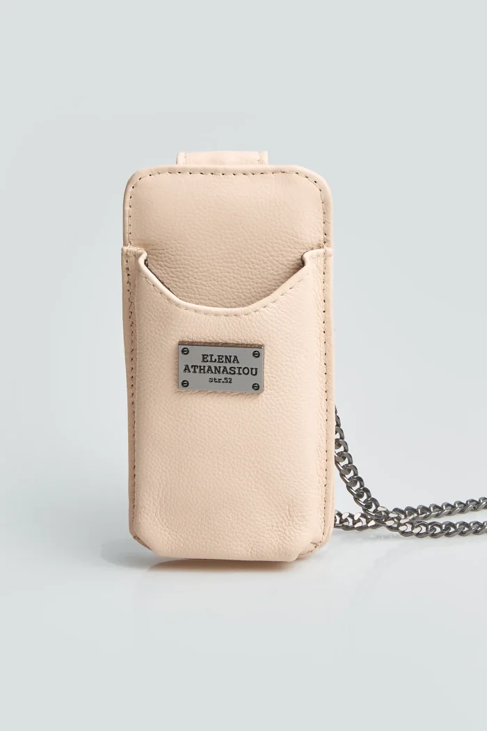 Chain Case Phone Bag Μπέζ - Image 4
