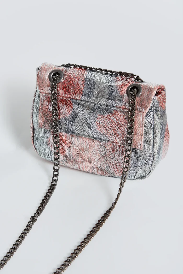 Shiny Snake Τσάντα Εξοδου Ροζ - Image 6