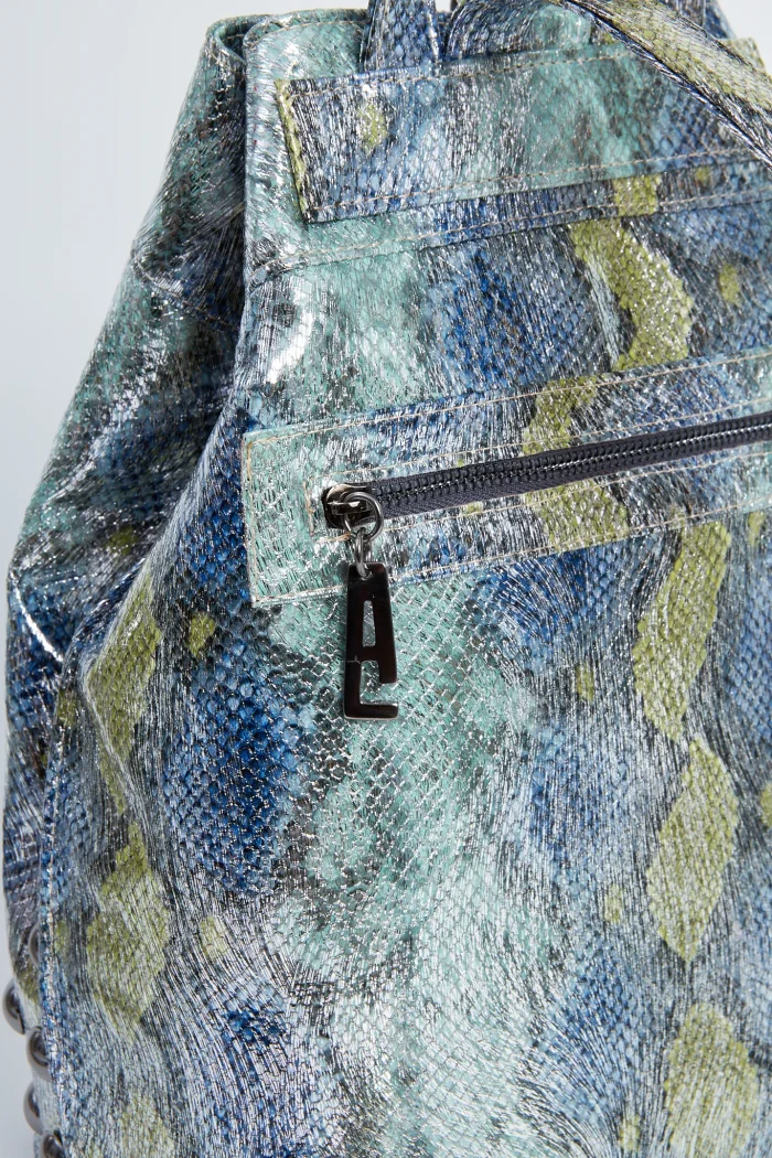 Black N' Metal Shiny Snake Backpack Γυναικείο Μπλε - Image 3