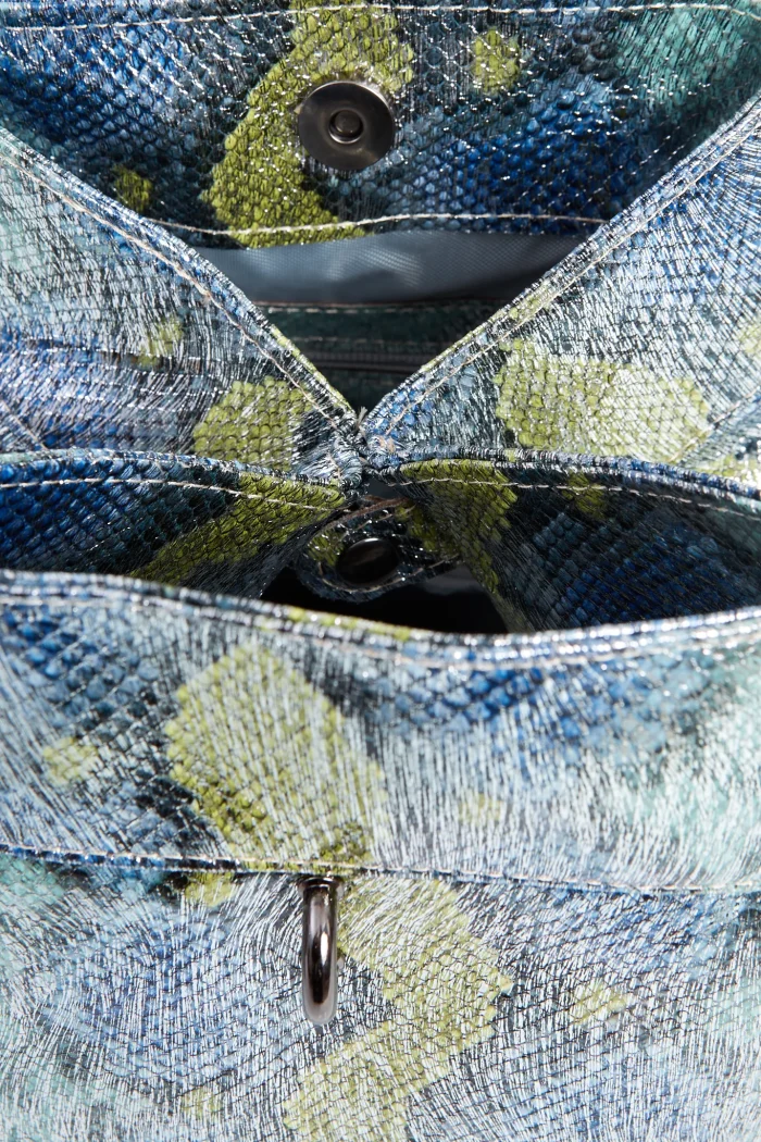 Black N' Metal Shiny Snake Backpack Γυναικείο Μπλε - Image 7