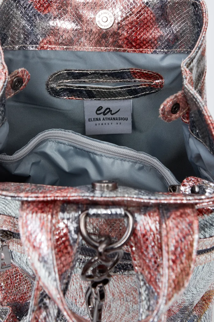 Black N' Metal Shiny Snake Backpack Γυναικείο Ροζ - Image 7