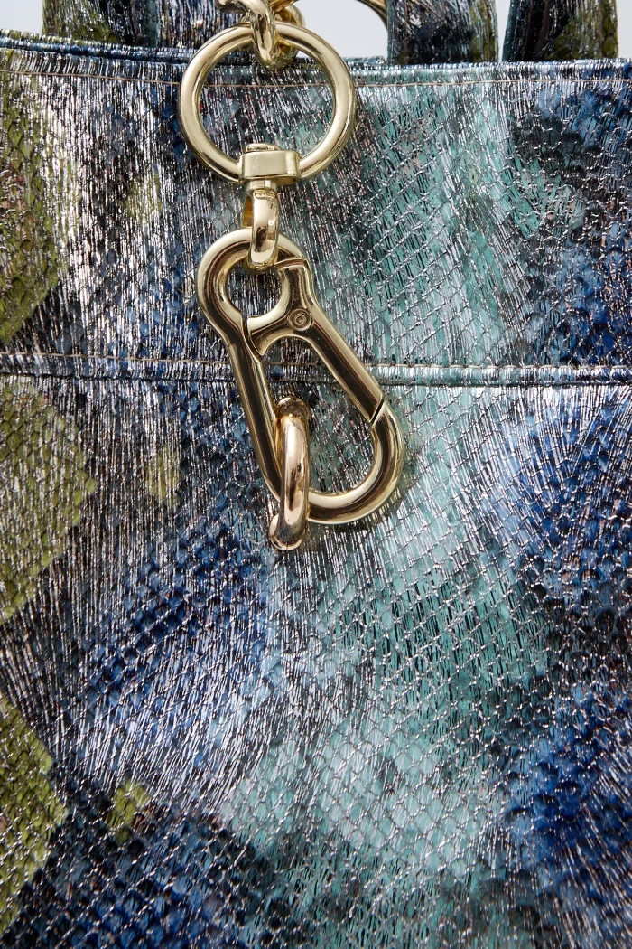 Black N' Metal Shiny Snake Backpack Γυναικείο Μπλε - Image 4