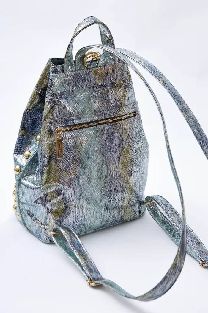 Black N' Metal Shiny Snake Backpack Γυναικείο Μπλε - Image 6