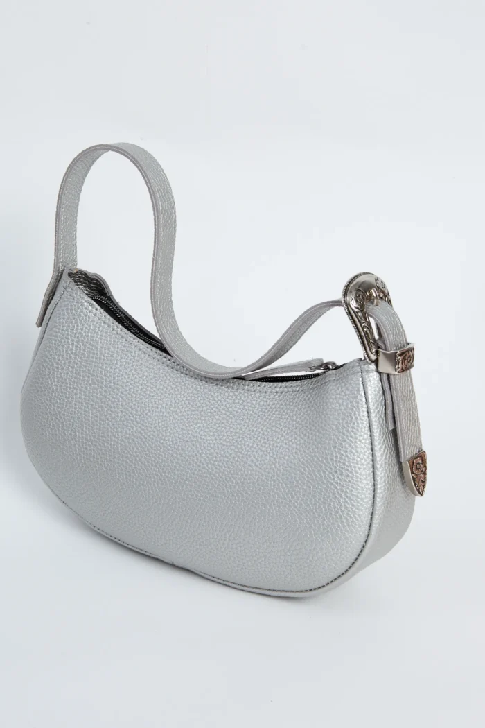 Belt Up Baguette Bag Ασημί - Image 4