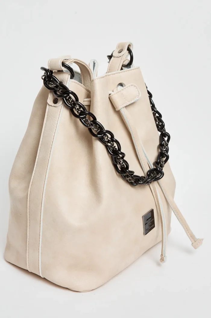 Retro Chain Pouch Bag Μπεζ - Image 7