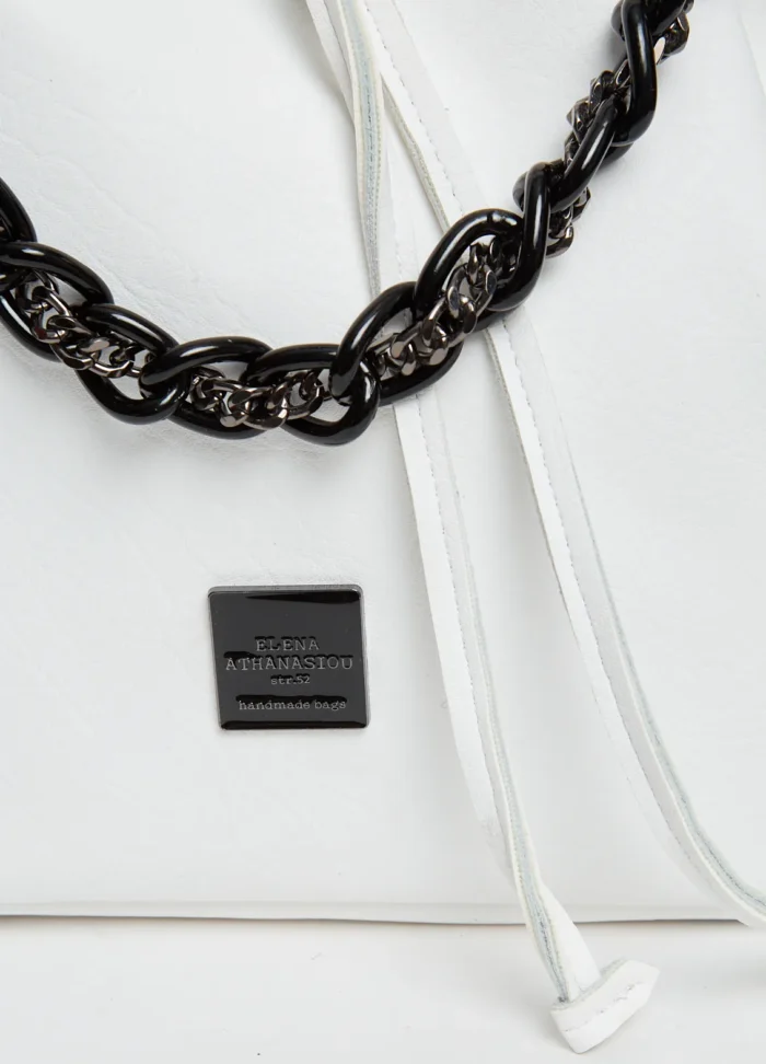 Retro Chain Pouch Bag Λευκό - Image 8