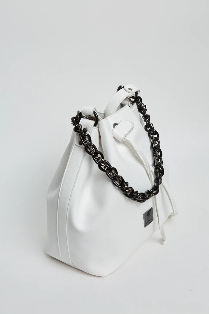 Retro Chain Pouch Bag Λευκό - Image 6