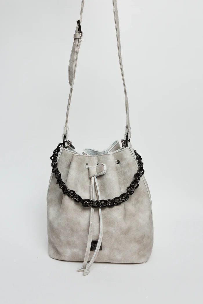 Retro Chain Pouch Bag Γκρί - Image 3