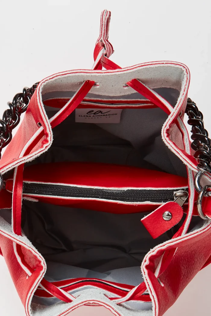 Retro Chain Pouch Bag Κόκκινο - Image 4