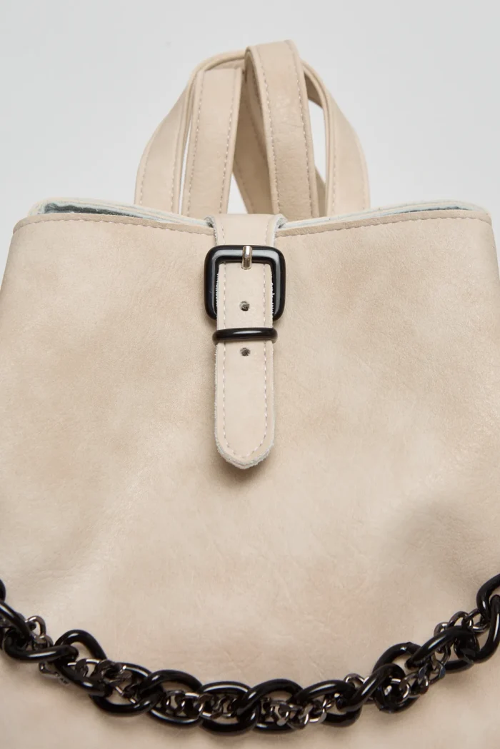 Retro Chain Backpack Γυναικείο Μπεζ - Image 3