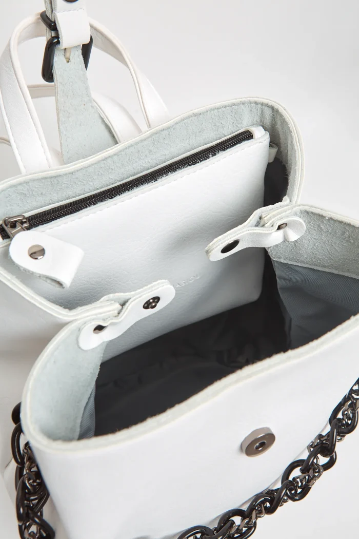 Retro Chain Backpack Γυναικείο Λευκό - Image 4