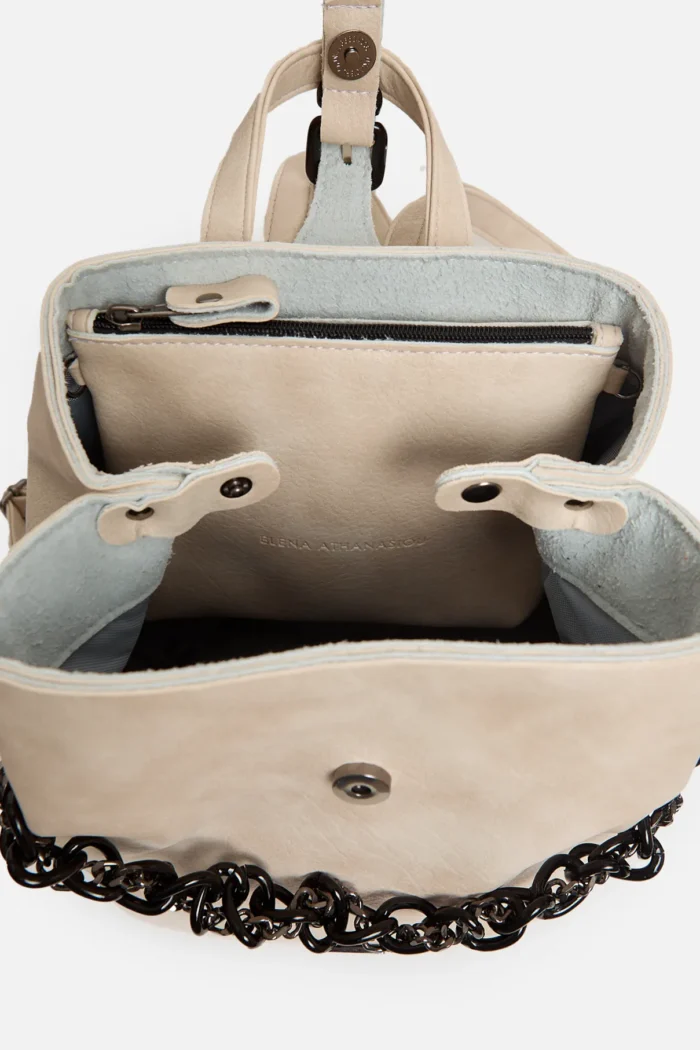 Retro Chain Backpack Γυναικείο Μπεζ - Image 4