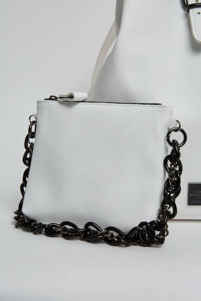 Retro Chain Backpack Γυναικείο Λευκό - Image 5