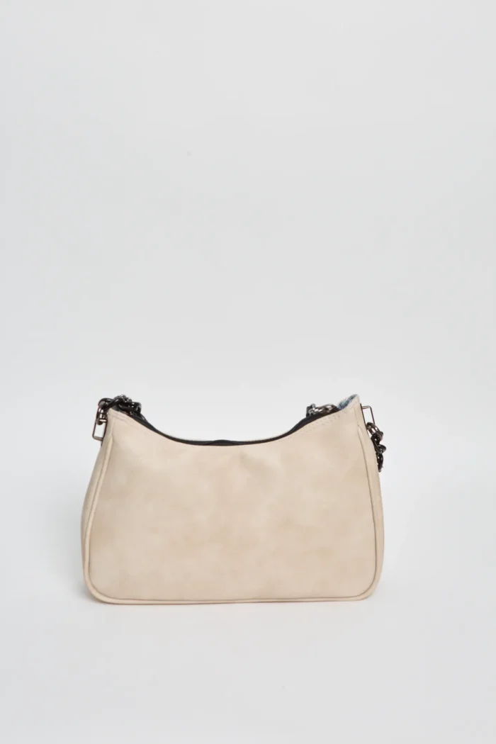 Retro Chain Baguette Bag Μπεζ - Image 5