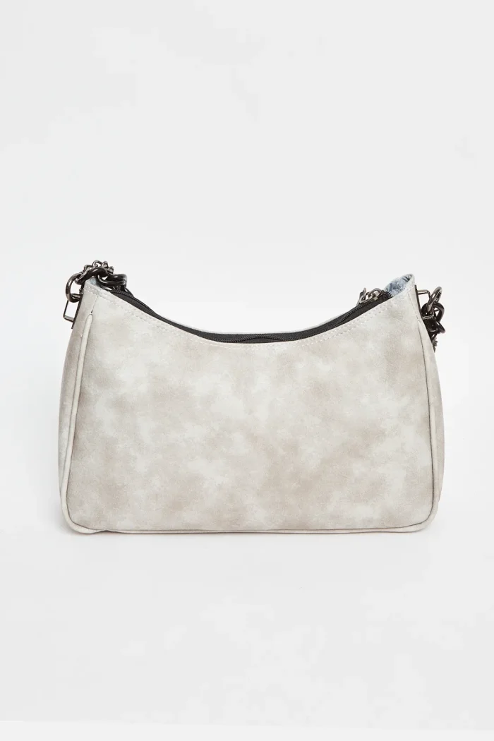 Retro Chain Baguette Bag Γκρι - Image 4