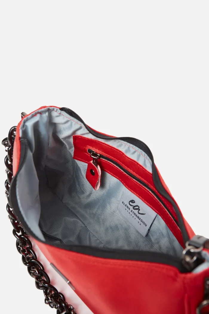 Retro Chain Baguette Bag Κόκκινο - Image 3