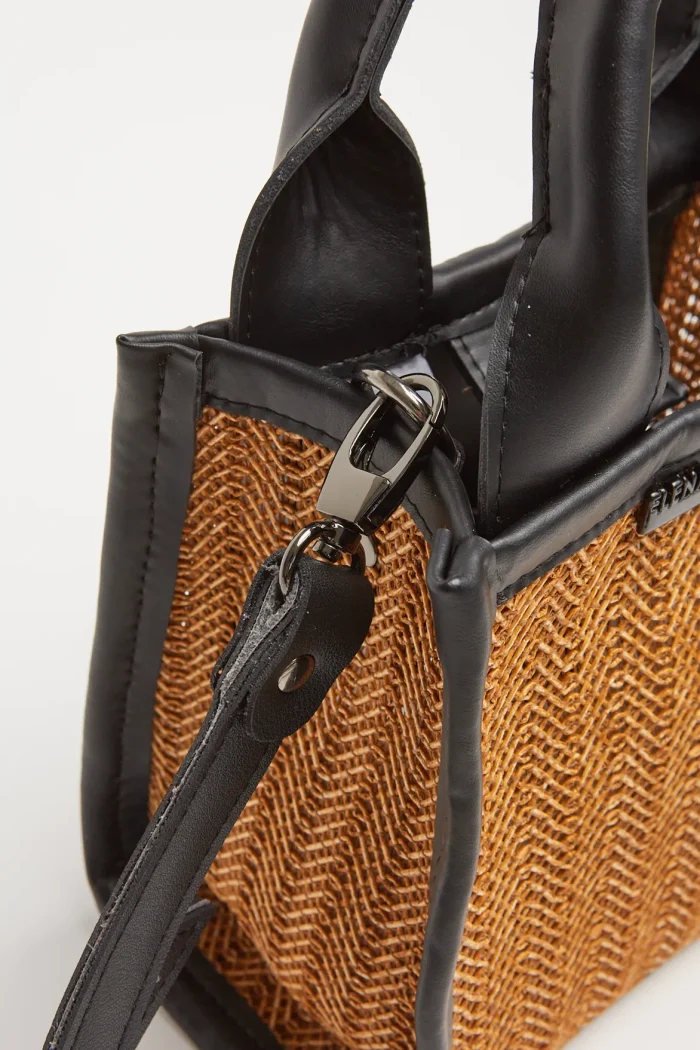 Natural Straw Mini tote & shopper bag Taupe - Image 6