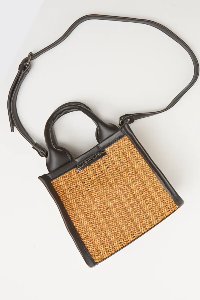 Natural Straw Mini tote & shopper bag Taupe - Image 2