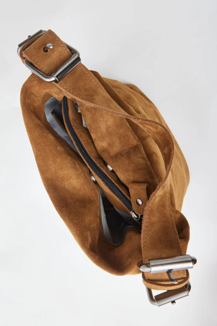 Day To Evening Suede Τσάντα Ώμου Κάμελ Small - Image 6