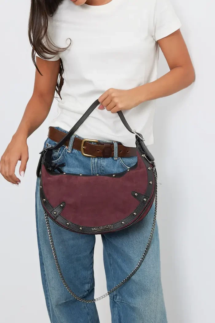 Hype Planet Suede baguette bag  Μπορντώ - Image 2