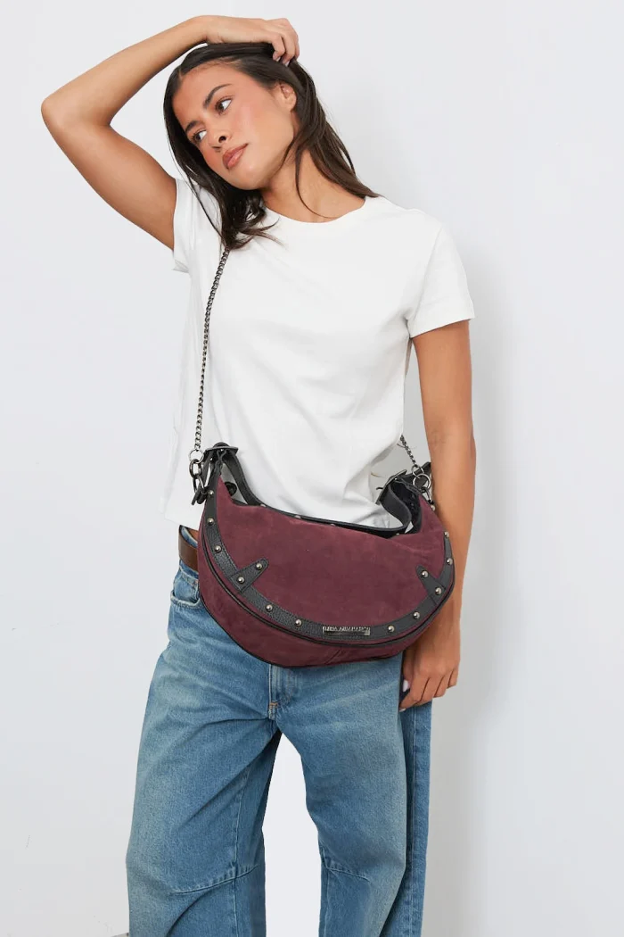 Hype Planet Suede baguette bag  Μπορντώ - Image 3