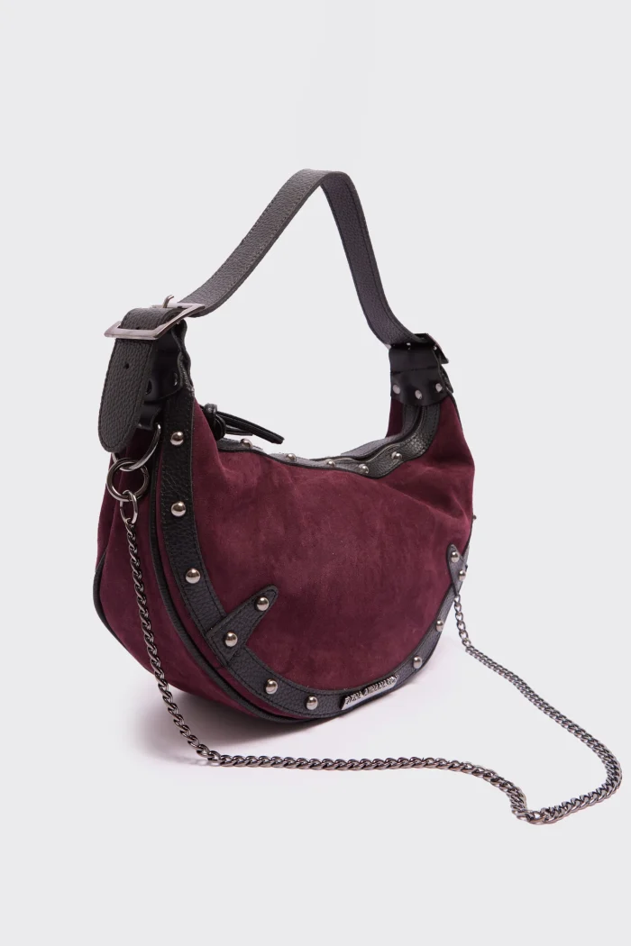 Hype Planet Suede baguette bag  Μπορντώ - Image 6