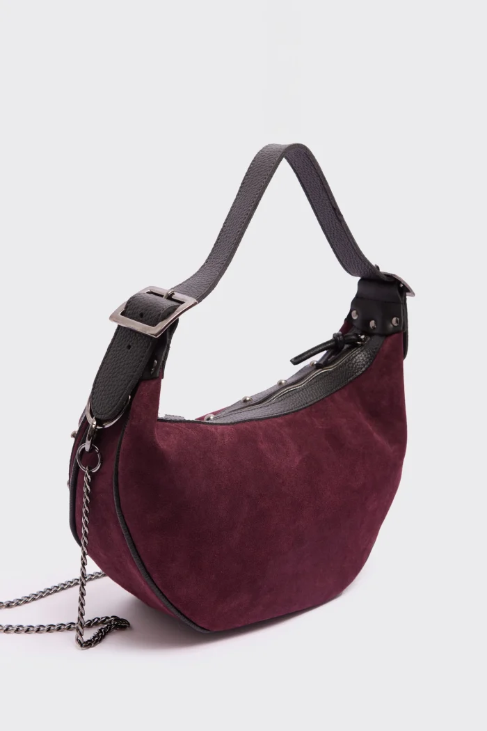 Hype Planet Suede baguette bag  Μπορντώ - Image 5