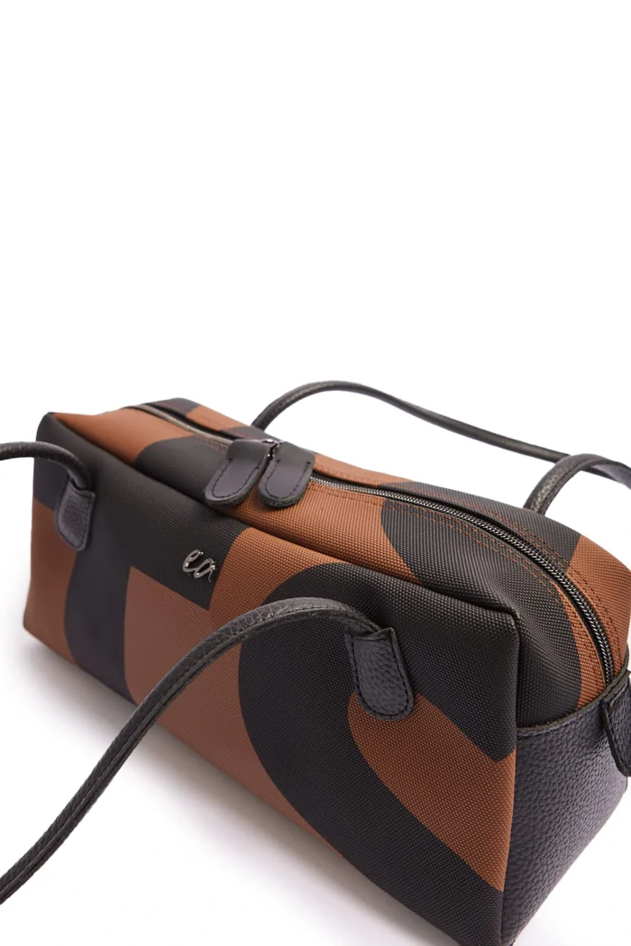 Silhouette Vegan Ea Logo Τσάντα Ώμου Καφέ Small - Image 4