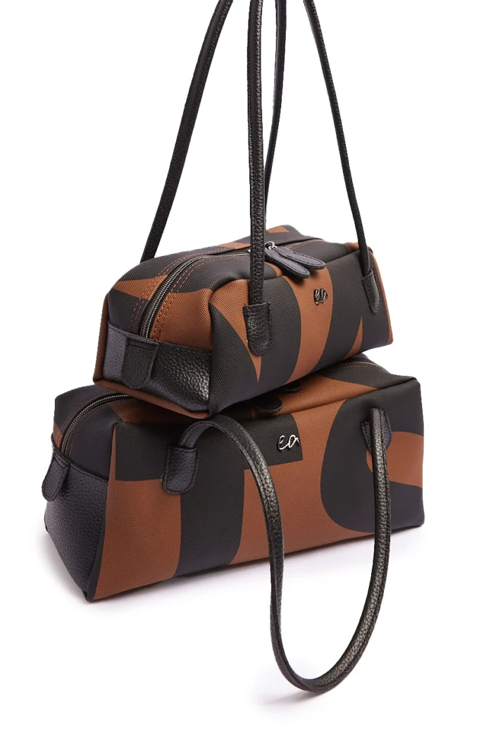 Silhouette Vegan Ea Logo Τσάντα Ώμου Καφέ Large - Image 4