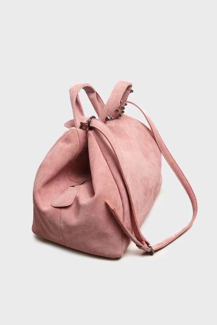 Bubble Bag Suede Τσάντα Χειρος Ροζ - Image 7