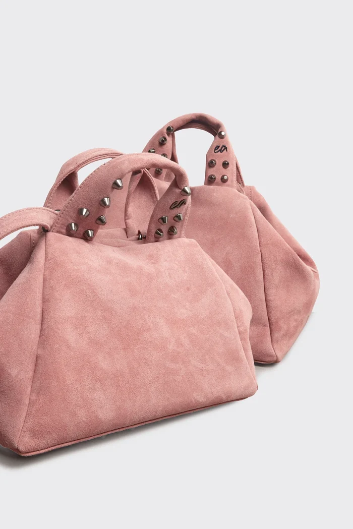 Bubble Bag Planet Suede Τσάντα Χειρος Ροζ Small - Image 5