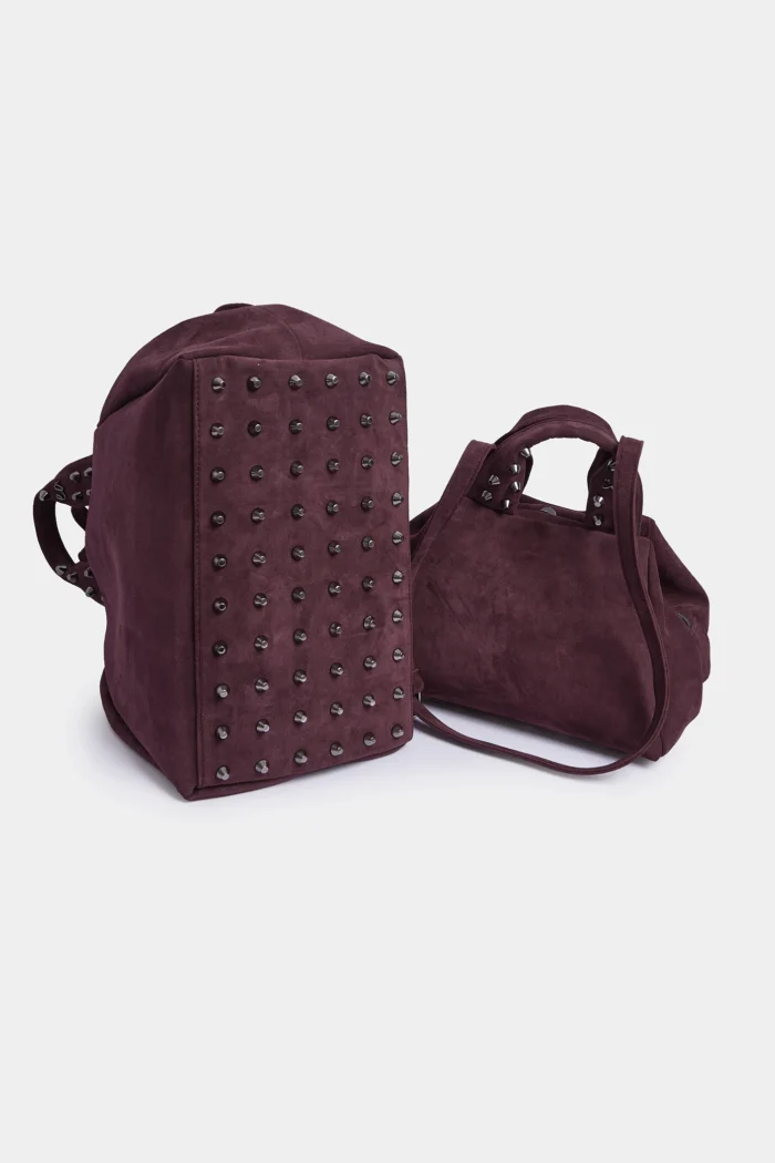 Bubble Bag Suede Τσάντα Χειρος Μπορντω - Image 6