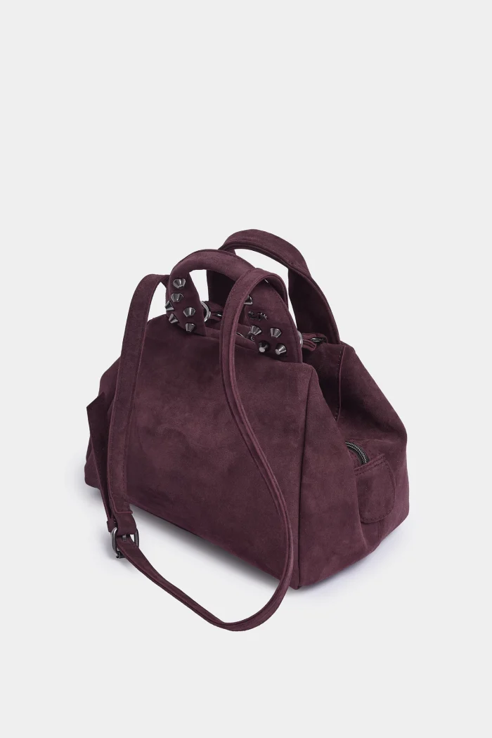 Bubble Bag Planet Suede Τσάντα Χειρος Μπορντω Small - Image 5
