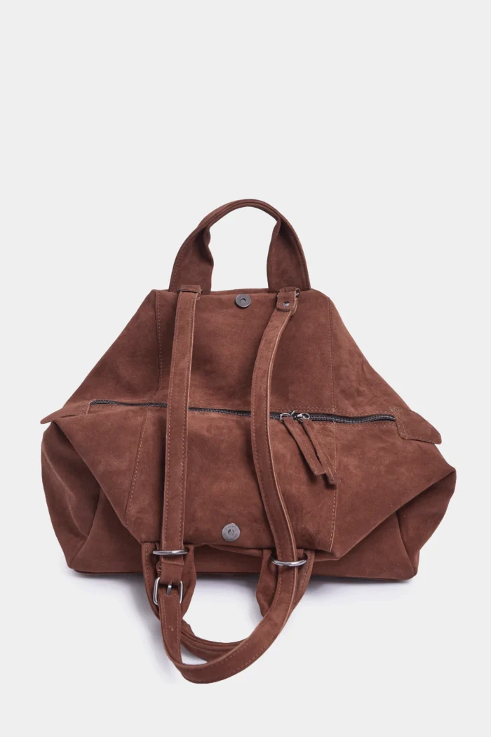 Bubble Bag Suede Τσάντα Χειρος Καμελ - Image 5